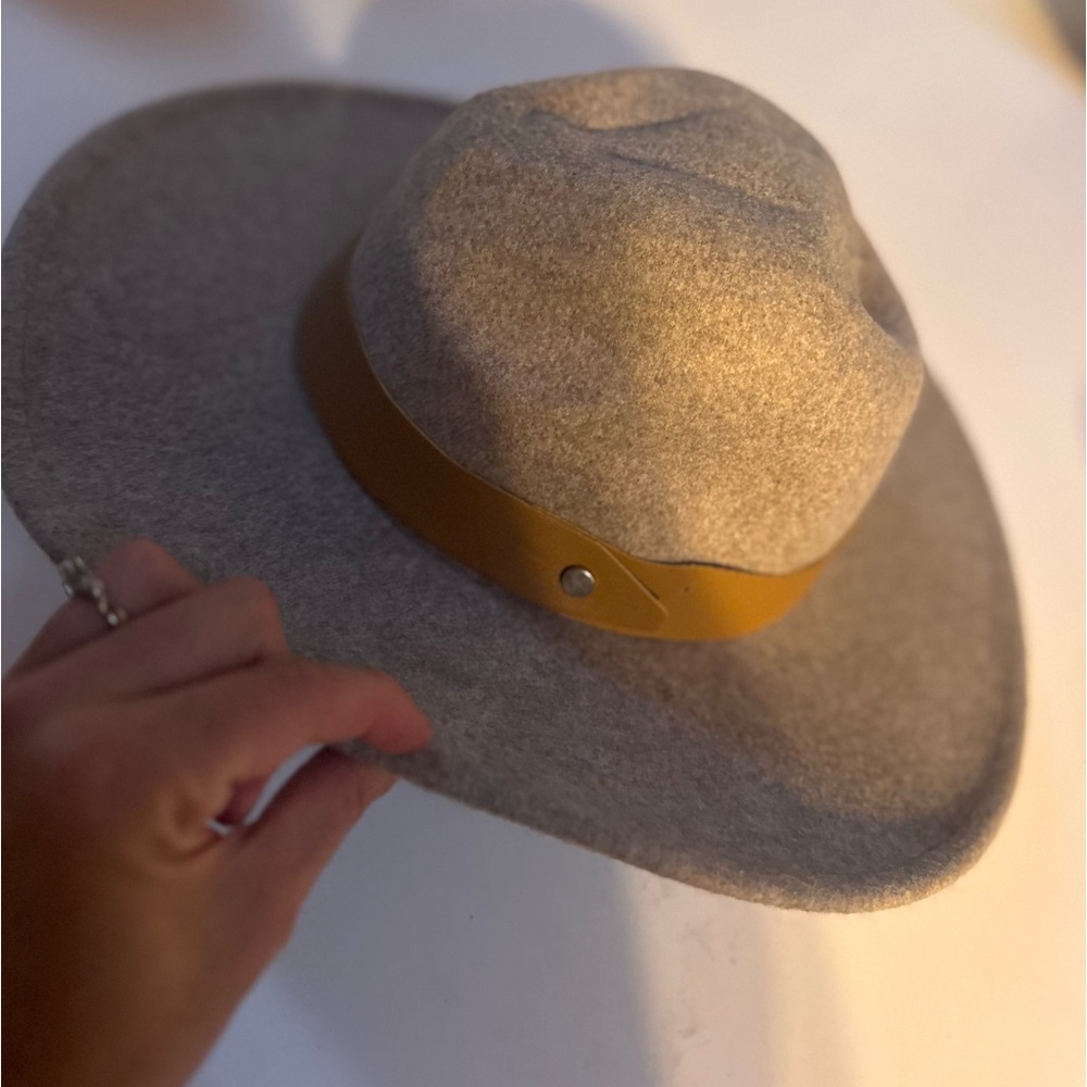 Wool blend Fedora hat wide brim